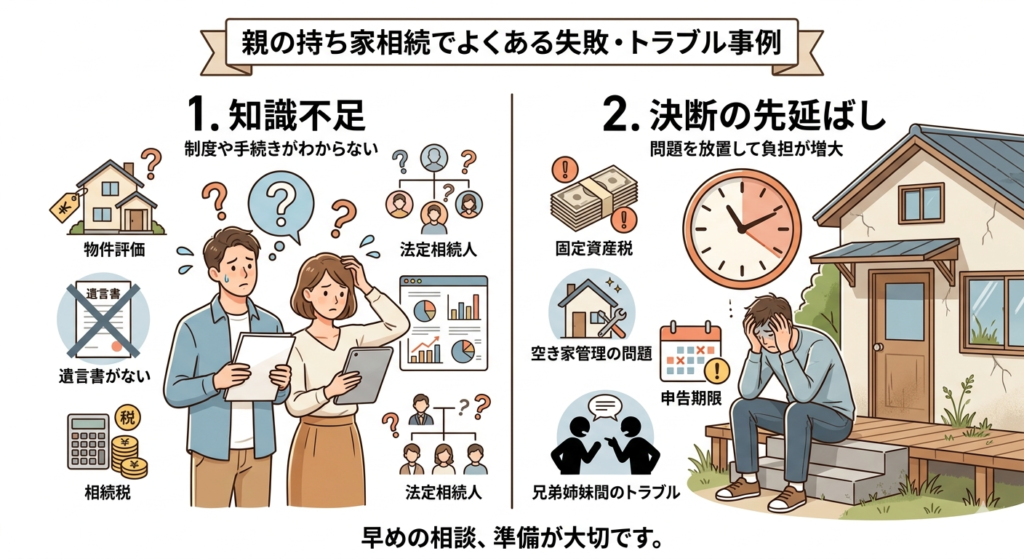 親の持ち家でよくある失敗とトラブル事例