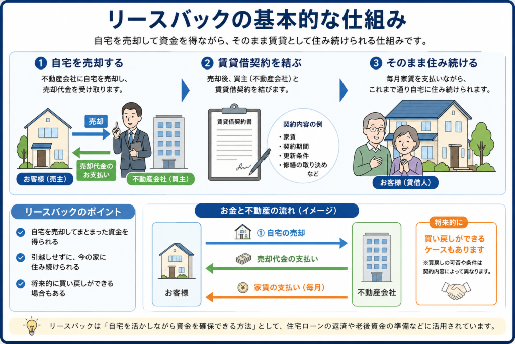 リースバックの基本的な仕組み