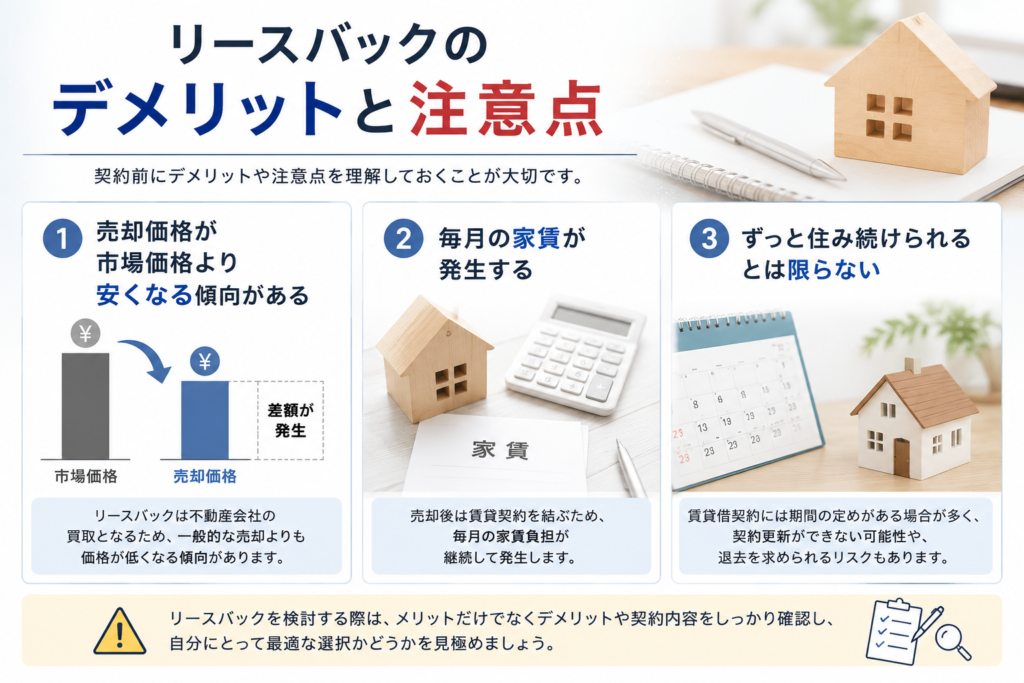 リースバックのデメリットと注意点